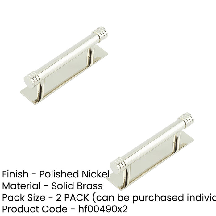 PACK Elegant 96mm Polished Nickel Cabinet Handle with Backplate Kitchen Drawer Pull Handle (1)-1