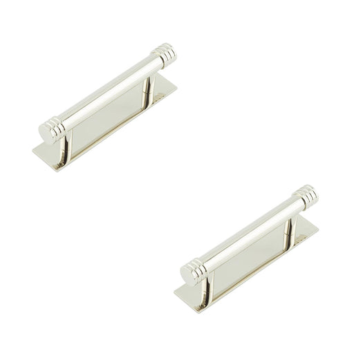 PACK Elegant 96mm Polished Nickel Cabinet Handle with Backplate Kitchen Drawer Pull Handle (1)