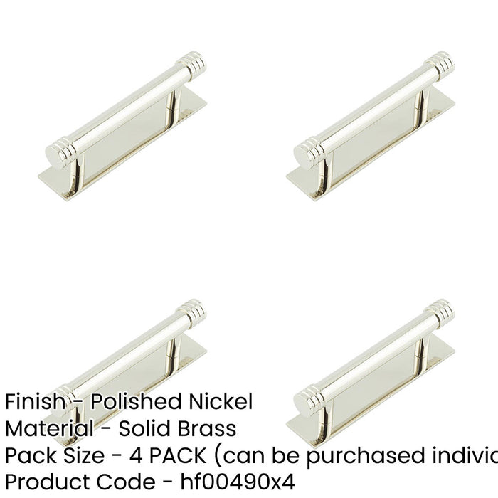 PACK Elegant 96mm Polished Nickel Cabinet Handle with Backplate Kitchen Drawer Pull Handle-1