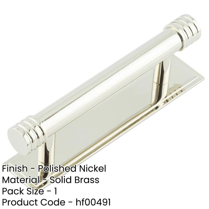 Elegant 96mm Polished Nickel Cabinet Handle Stepped Backplate Design Kitchen Drawer Pull Handle-1