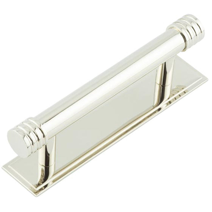 Elegant 96mm Polished Nickel Cabinet Handle Stepped Backplate Design Kitchen Drawer Pull Handle
