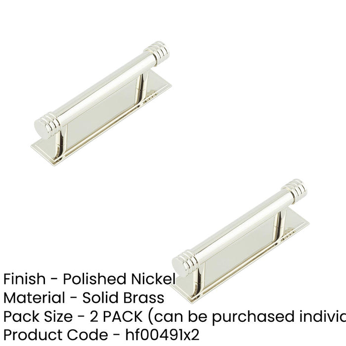 PACK Elegant 96mm Polished Nickel Cabinet Handle Stepped Backplate Design Kitchen Drawer Pull Handle (1)-1