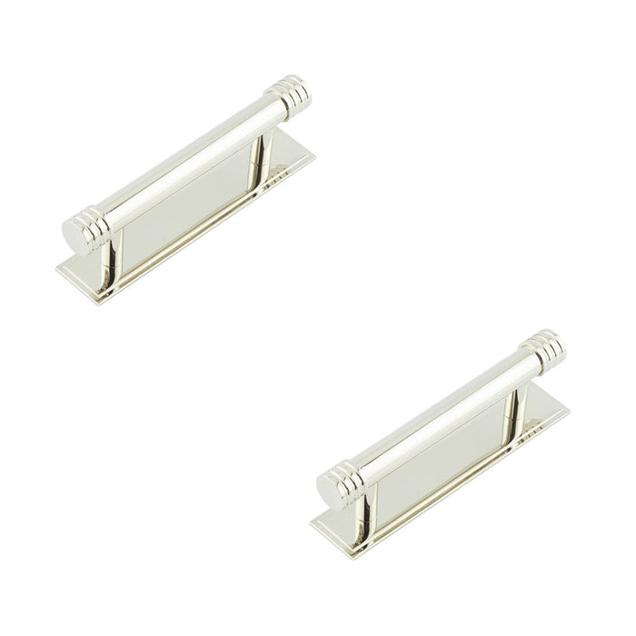 PACK Elegant 96mm Polished Nickel Cabinet Handle Stepped Backplate Design Kitchen Drawer Pull Handle (1)