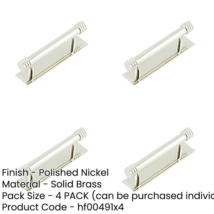 PACK Elegant 96mm Polished Nickel Cabinet Handle Stepped Backplate Design Kitchen Drawer Pull Handle-1