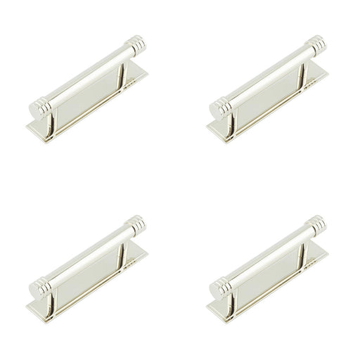 PACK Elegant 96mm Polished Nickel Cabinet Handle Stepped Backplate Design Kitchen Drawer Pull Handle