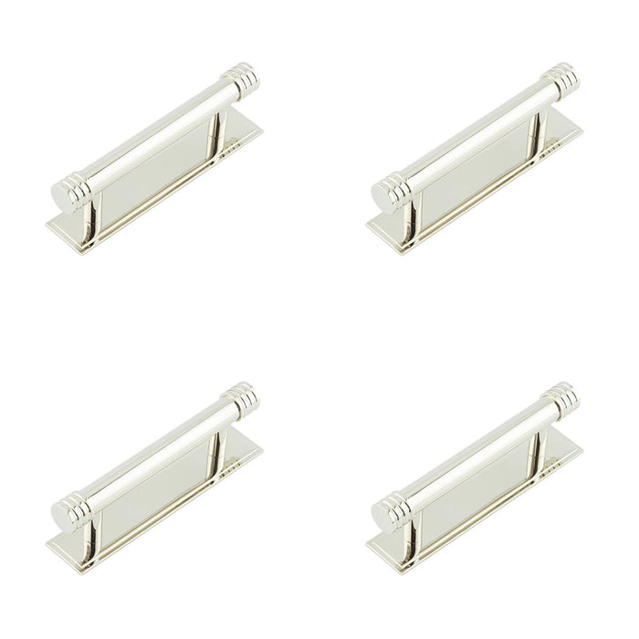 PACK Elegant 96mm Polished Nickel Cabinet Handle Stepped Backplate Design Kitchen Drawer Pull Handle