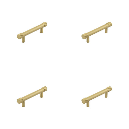 PACK Elegant Satin Brass Cabinet Handle 96mm Ctrs Stylish Interiors Kitchen Drawer Pull Handle