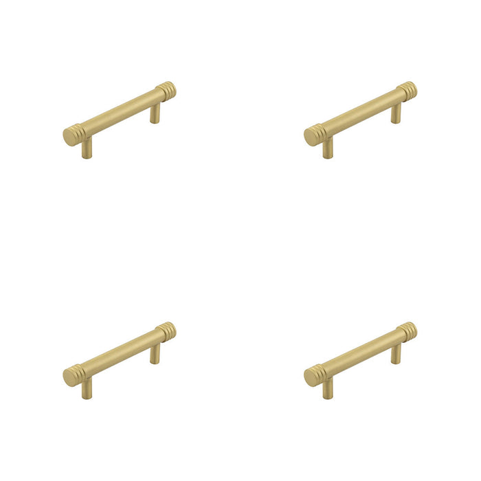 PACK Elegant Satin Brass Cabinet Handle 96mm Ctrs Stylish Interiors Kitchen Drawer Pull Handle