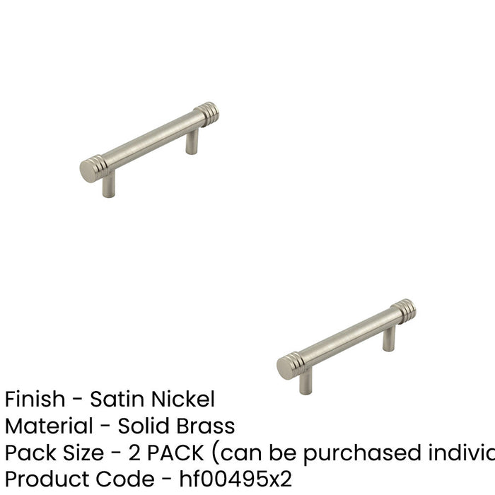 PACK Elegant 96mm Satin Nickel Cabinet Handle Stylish Interiors Kitchen Drawer Pull Handle (1)-1