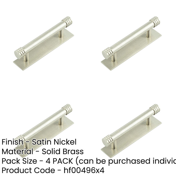 PACK Elegant Satin Nickel Cabinet Handle with 96mm Centers Modern Traditional Interiors Kitchen Drawer Pull Handle-1