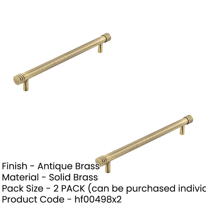 PACK Elegant Antique Brass Cabinet Handle 224mm Timeless Look Kitchen Drawer Pull Handle (1)-1