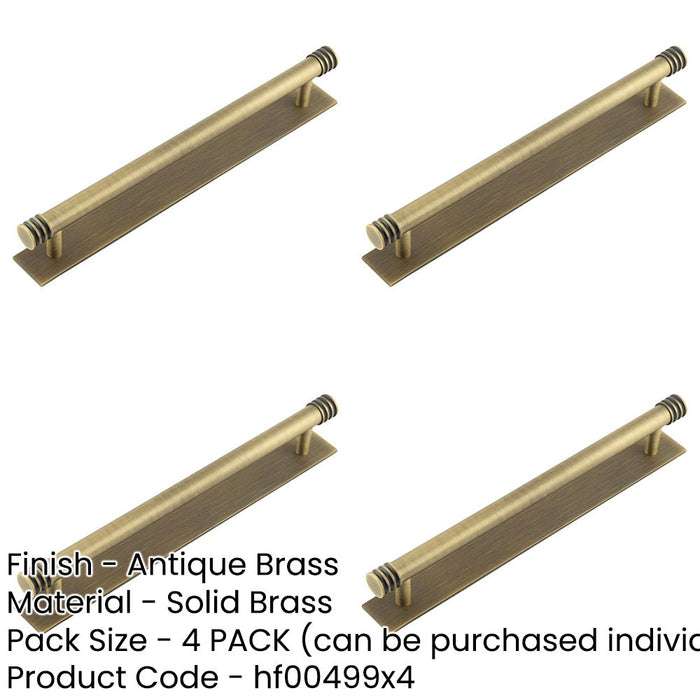 PACK Elegant 224mm Antique Brass Cabinet Handle with Versatile Backplate Options Kitchen Drawer Pull Handle-1