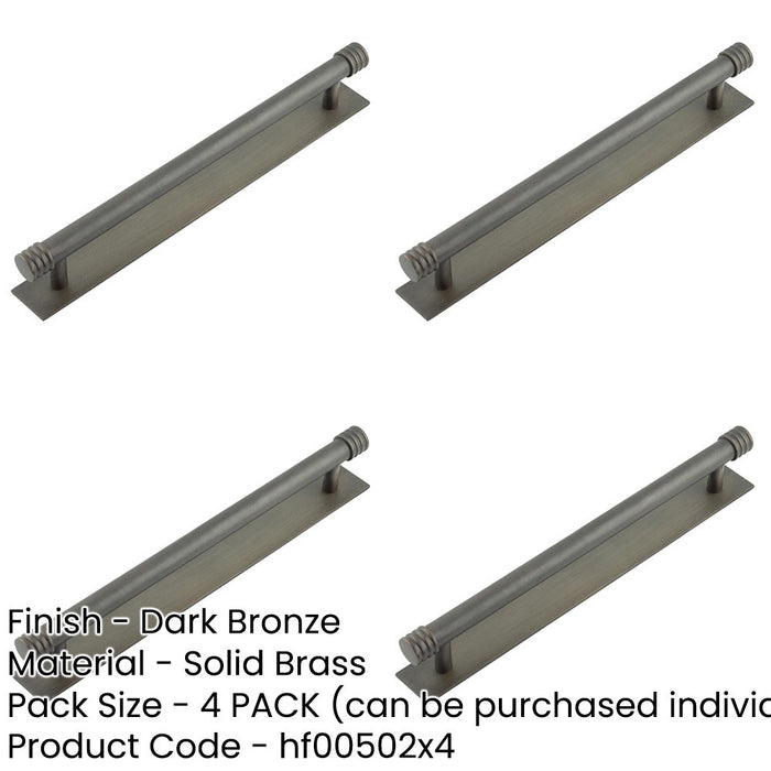 PACK Elegant Dark Bronze Cabinet Handle with 224mm Centers Kitchen Drawer Pull Handle-1