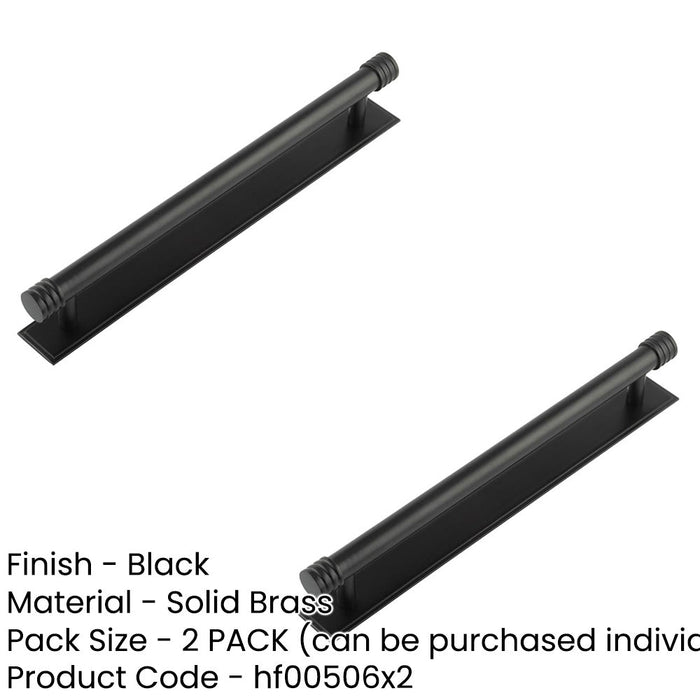 PACK Versatile Matt Black Cabinet Handle with Stepped Backplate Modern Traditional Interiors Kitchen Drawer Pull Handle (1)-1