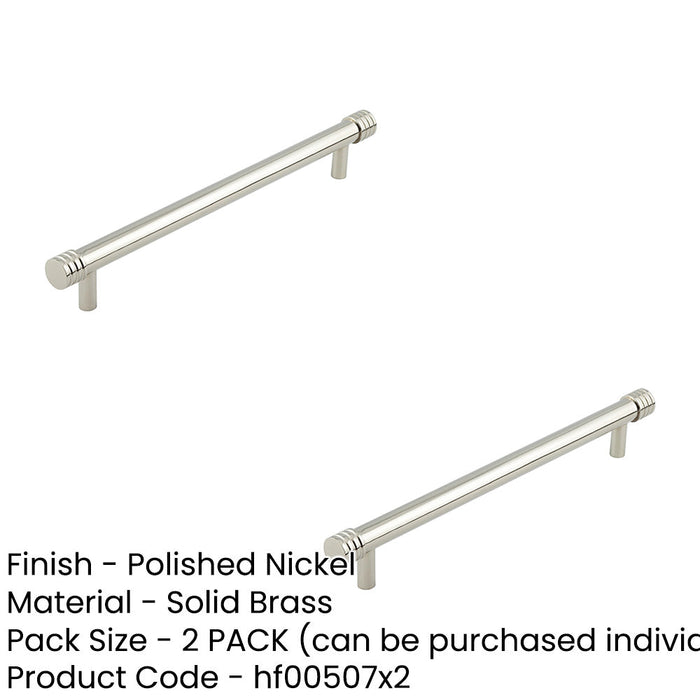 PACK Elegant 224mm Polished Nickel Cabinet Handle Stylish Interiors Kitchen Drawer Pull Handle (1)-1