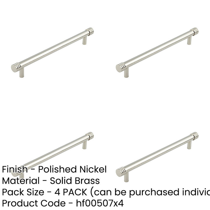 PACK Elegant 224mm Polished Nickel Cabinet Handle Stylish Interiors Kitchen Drawer Pull Handle-1