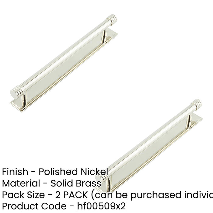 PACK Elegant Polished Nickel Cabinet Handle with Stepped Backplate Kitchen Drawer Pull Handle (1)-1