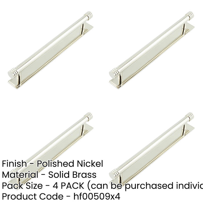 PACK Elegant Polished Nickel Cabinet Handle with Stepped Backplate Kitchen Drawer Pull Handle-1