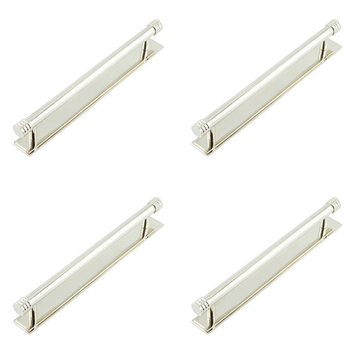 PACK Elegant Polished Nickel Cabinet Handle with Stepped Backplate Kitchen Drawer Pull Handle