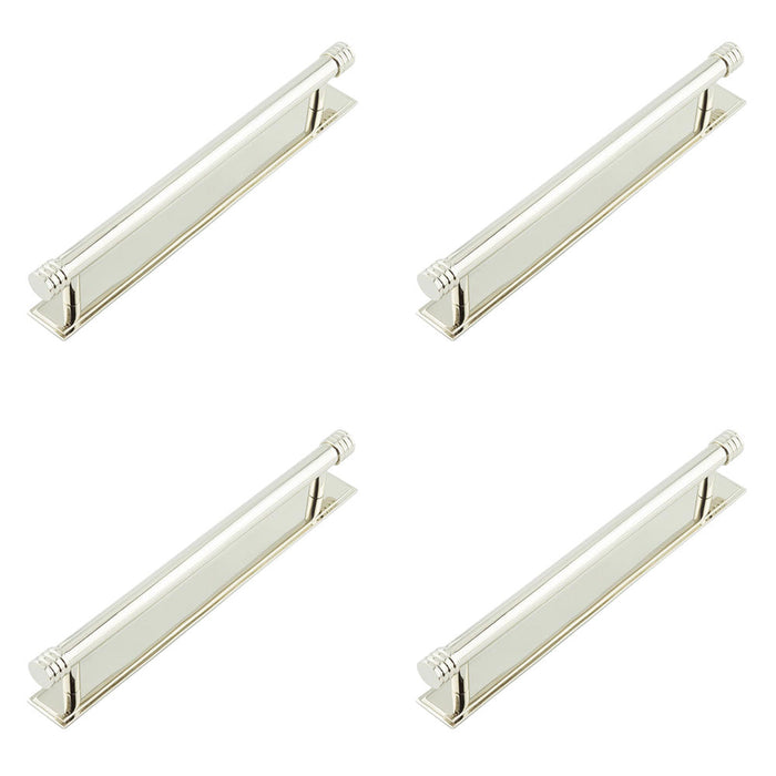PACK Elegant Polished Nickel Cabinet Handle with Stepped Backplate Kitchen Drawer Pull Handle