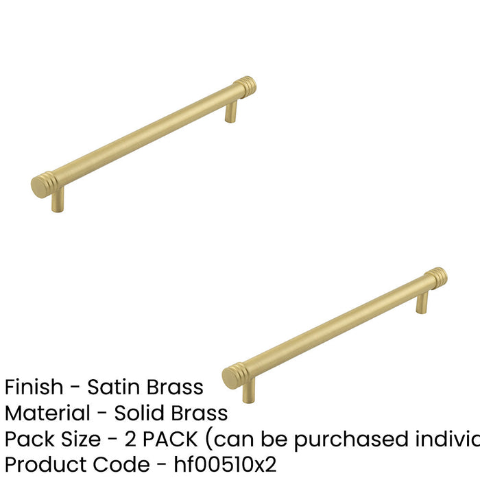 PACK Elegant Satin Brass Cabinet Handle 224mm Versatile Stylish Design Kitchen Drawer Pull Handle (1)-1