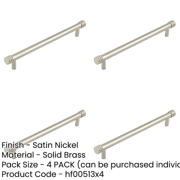 PACK Elegant 224mm Satin Nickel Cabinet Handle Stylish Interiors Kitchen Drawer Pull Handle-1