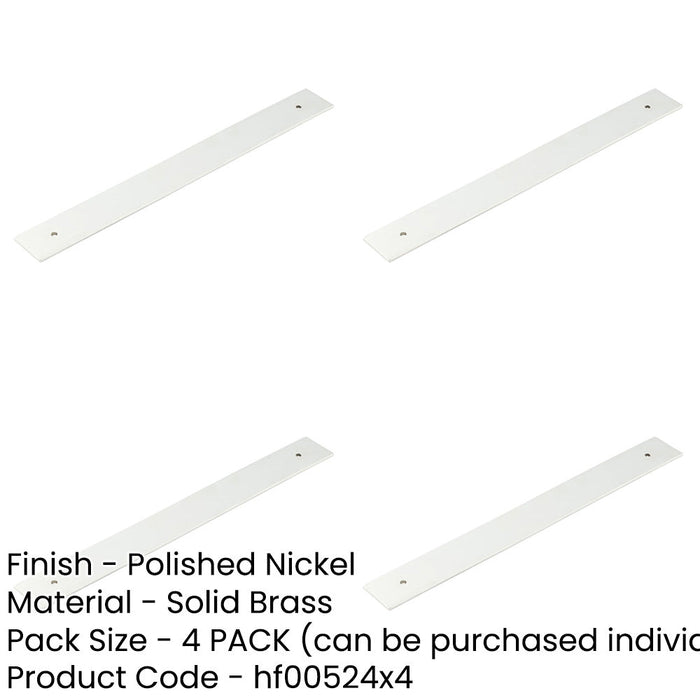 PACK Polished Nickel Backplates Cabinet Handle 268x30mm Elegant Hardware Solution Kitchen Drawer Pull Handle-1