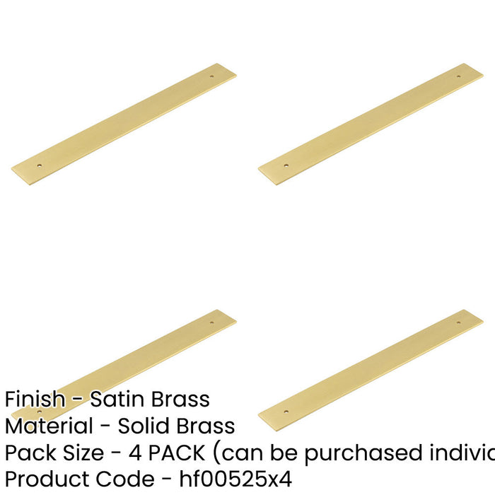 PACK Stylish Brass Backplates Cabinet Handle 268x30mm Satin Finish Kitchen Drawer Pull Handle-1