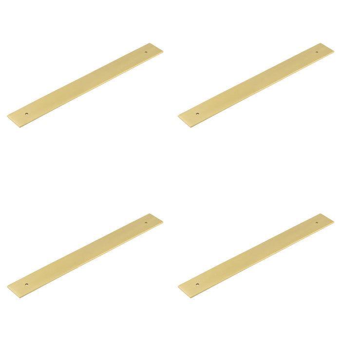 PACK Stylish Brass Backplates Cabinet Handle 268x30mm Satin Finish Kitchen Drawer Pull Handle