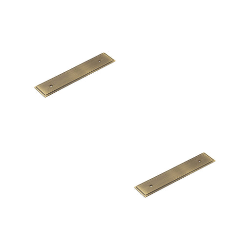 PACK Elegant Antique Brass Backplate Cabinet Handle 140x30mm Kitchen Drawer Pull Handle (1)