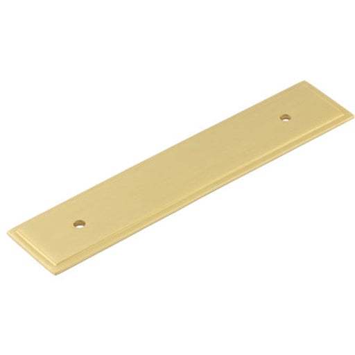 Elegant Satin Brass Backplate Cabinet Handle 140x30mm Kitchen Drawer Pull Handle