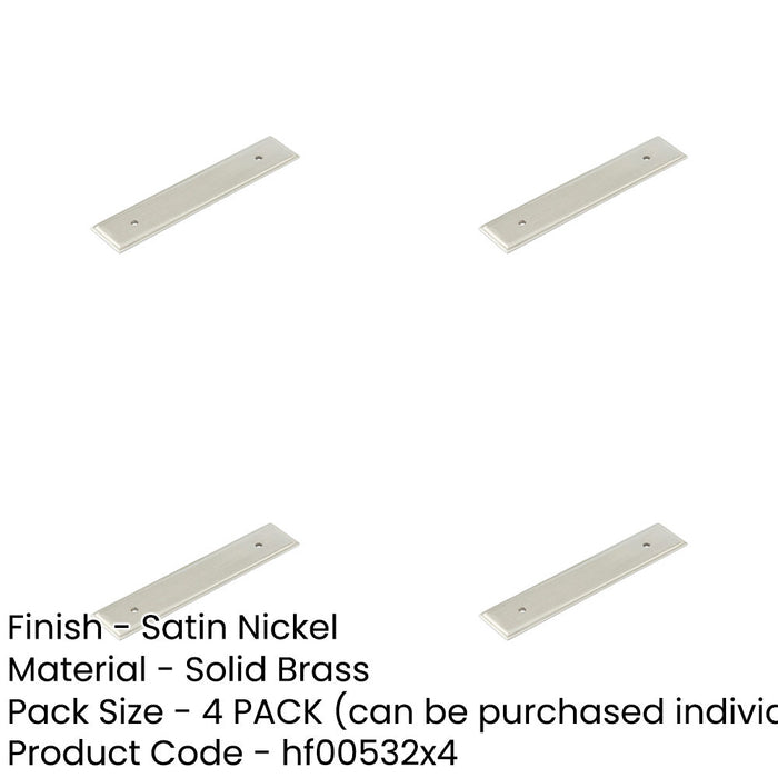 PACK Satin Nickel Cabinet Handle Backplate 140x30mm Elegant Design Kitchen Drawer Pull Handle-1