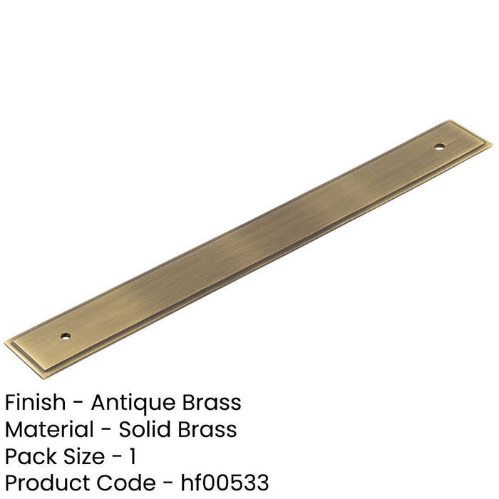 Antique Brass Backplate Cabinet Handle 268x30mm Elegant Hardware Upgrade Kitchen Drawer Pull Handle-1