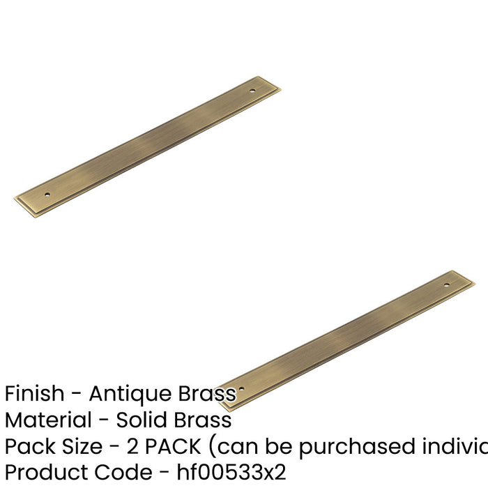 PACK Antique Brass Backplate Cabinet Handle 268x30mm Elegant Hardware Upgrade Kitchen Drawer Pull Handle (1)-1