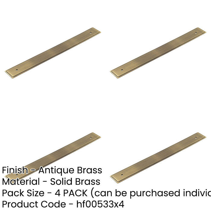 PACK Antique Brass Backplate Cabinet Handle 268x30mm Elegant Hardware Upgrade Kitchen Drawer Pull Handle-1