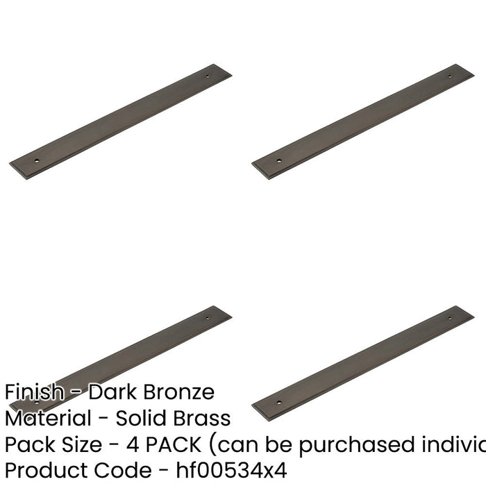 PACK Elegant Dark Bronze Backplate Cabinet Handle 268x30mm Kitchen Drawer Pull Handle-1