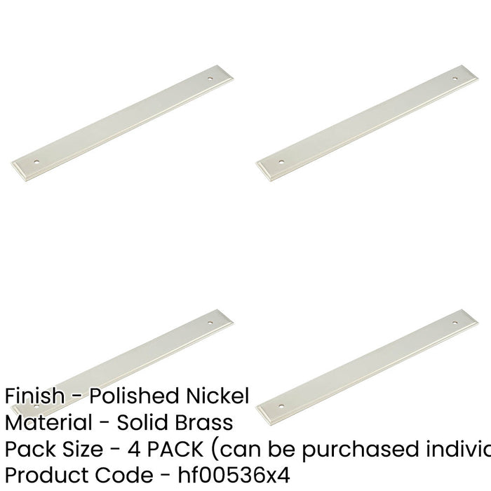 PACK Elegant Polished Nickel Backplate Cabinet Handle 268x30mm Kitchen Drawer Pull Handle-1