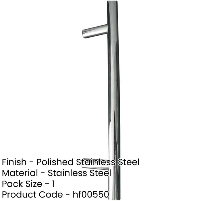 Premium Polished Stainless Steel Cabinet Handle 655x12mm Kitchen Drawer Pull Handle-1