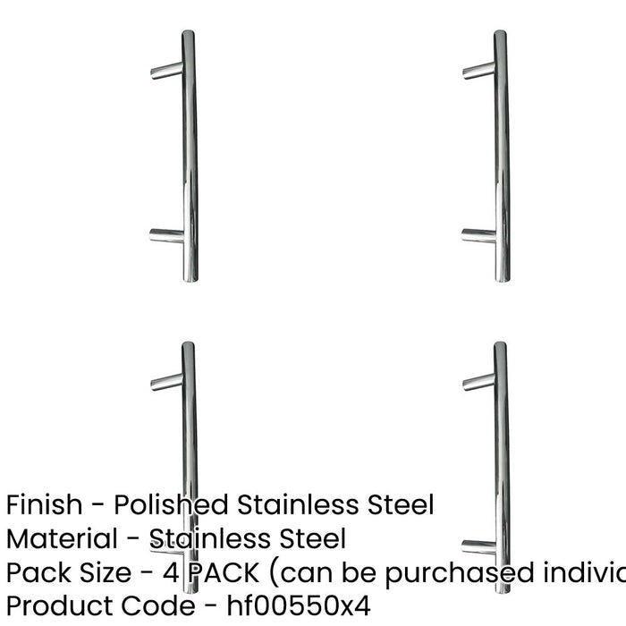 PACK Premium Polished Stainless Steel Cabinet Handle 655x12mm Kitchen Drawer Pull Handle-1