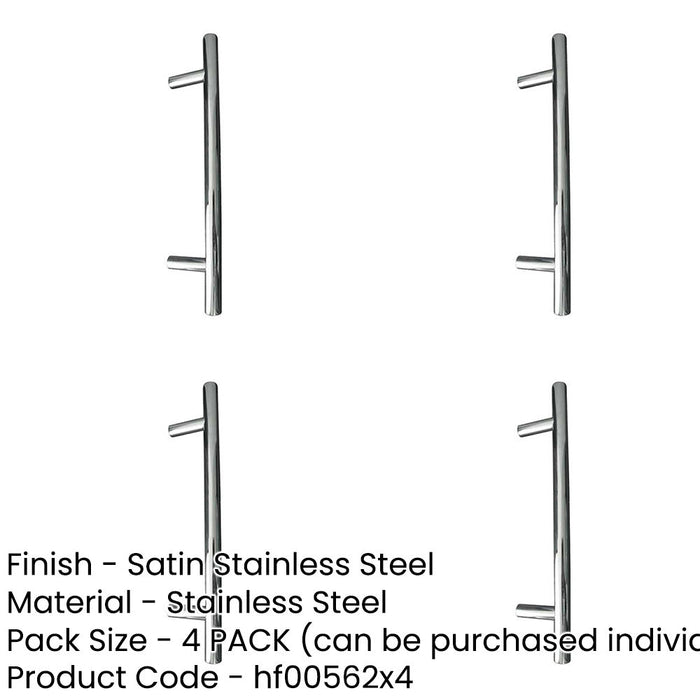 PACK Premium Stainless Steel Cabinet Handle 494x12mm Satin Finish Kitchen Drawer Pull Handle-1