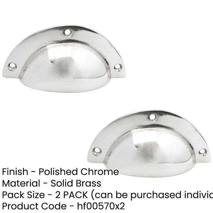 PACK Elegant 85mm Polished Chrome Drawer Pulls Modern Interiors Kitchen Drawer Pull Handle (1)-1