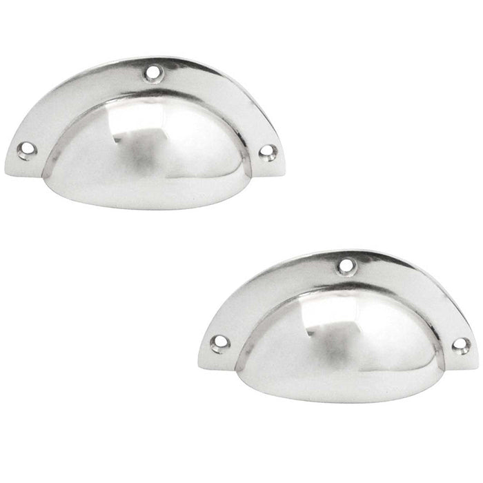 PACK Elegant 85mm Polished Chrome Drawer Pulls Modern Interiors Kitchen Drawer Pull Handle (1)