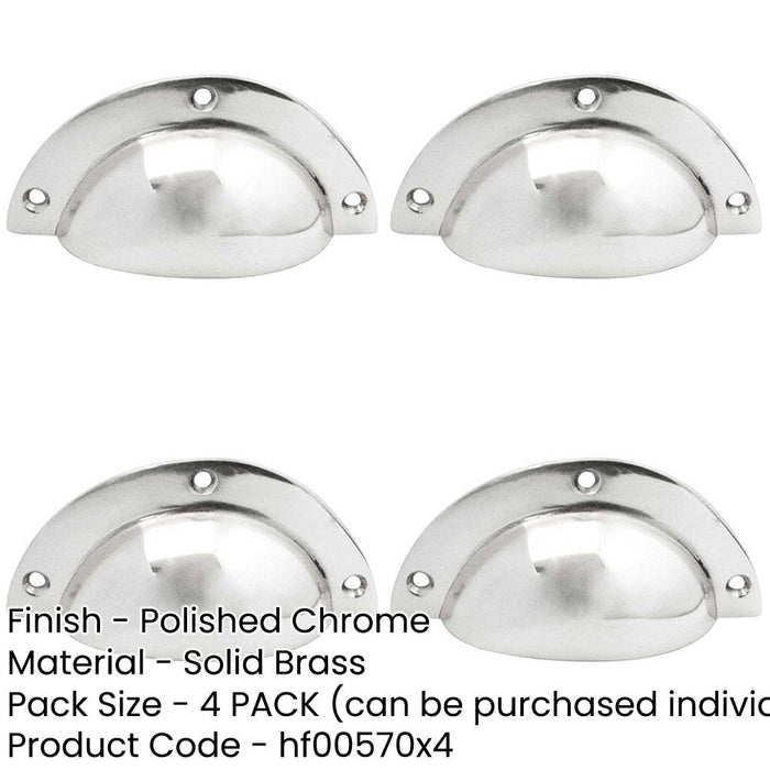PACK Elegant 85mm Polished Chrome Drawer Pulls Modern Interiors Kitchen Drawer Pull Handle-1