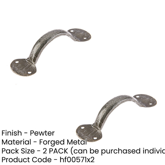PACK Premium Pewter Cabinet Handle 127x35mm Stylish Interiors Kitchen Drawer Pull Handle (1)-1