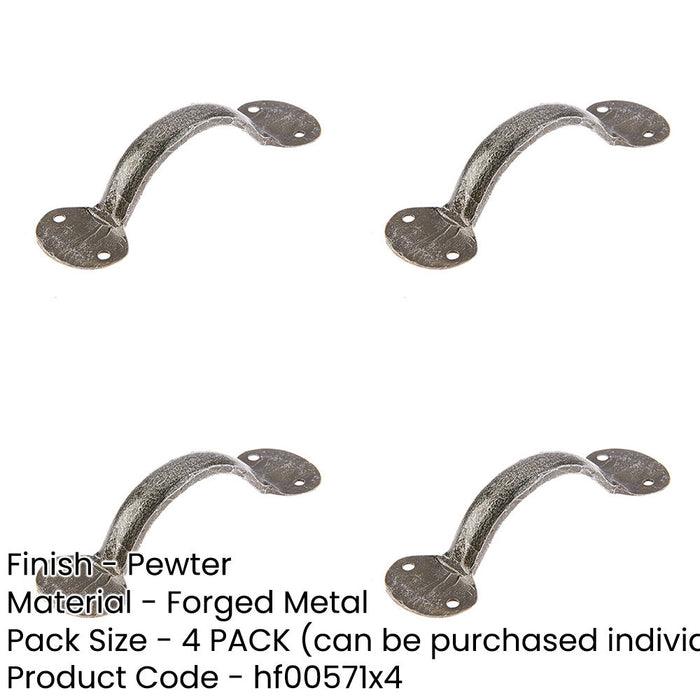 PACK Premium Pewter Cabinet Handle 127x35mm Stylish Interiors Kitchen Drawer Pull Handle-1