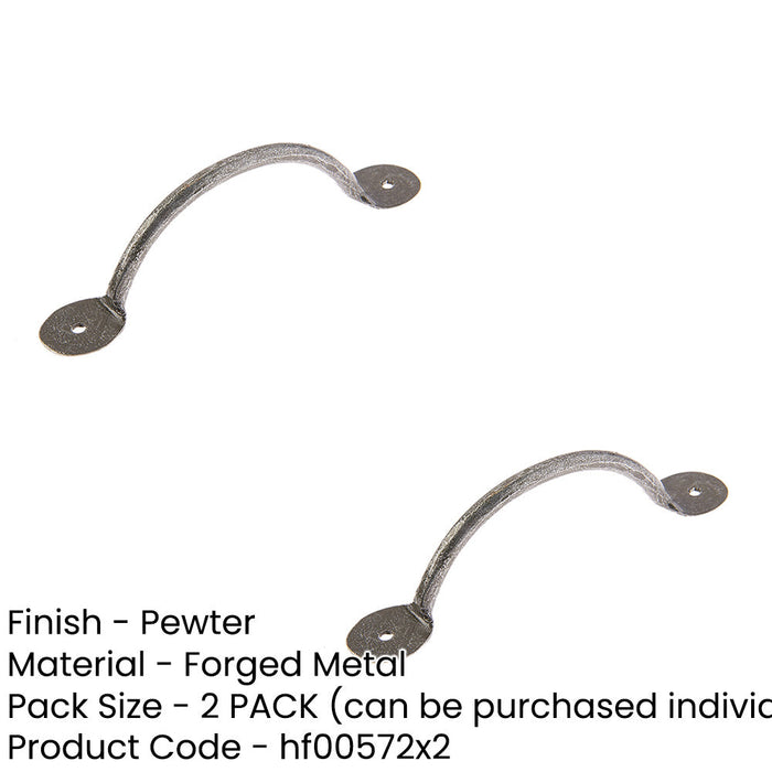 PACK Elegant Pewter Cabinet Handle 127x35mm Kitchen Drawer Pull Handle (1)-1