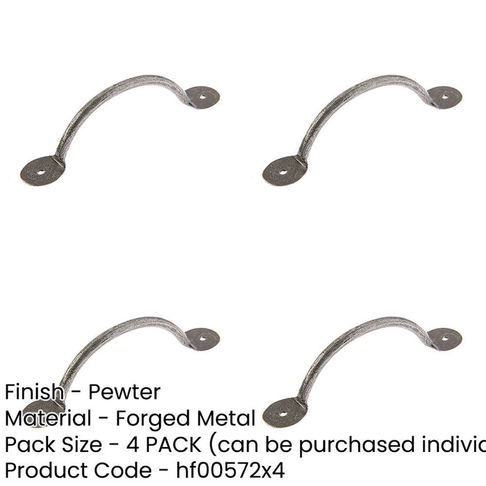 PACK Elegant Pewter Cabinet Handle 127x35mm Kitchen Drawer Pull Handle-1