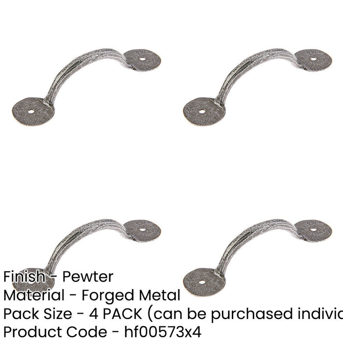 PACK Elegant Pewter Cabinet Handle 138x38mm Stylish Interiors Kitchen Drawer Pull Handle-1