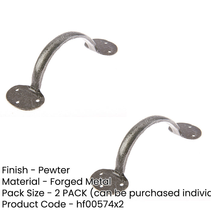 PACK Pewter Cabinet Handle 165x50mm Stylish Durable Kitchen Drawer Pull Handle (1)-1