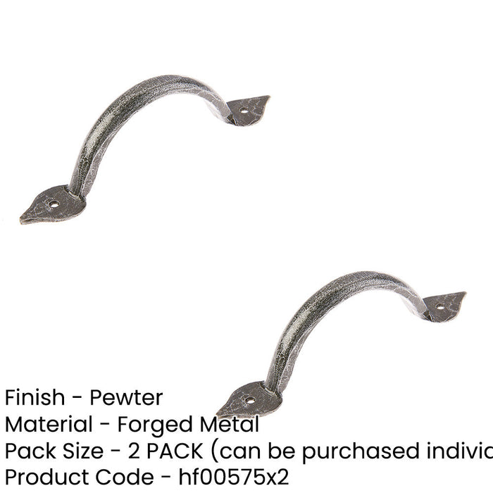 PACK Stylish Pewter Tear Cabinet Handle 130x34mm Elegant Home Decor Kitchen Drawer Pull Handle (1)-1